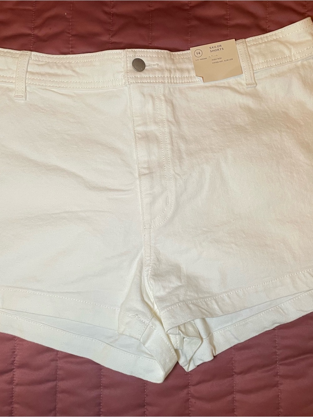 Women’s Size 14 Sailor Shorts High Rise Slim White 2.5" Universal Thread